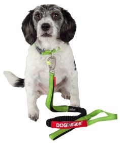 Dog Helios Neo-Indestructible Easy-Tension Sporty Embroidered Thick Durable Pet Dog Leash And Collar (Color: Green, size: medium)